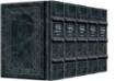 Picture of Schottenstein Interlinear Machzor 5 Vol. SET Pocket Size Ashkenaz Yerushalayim Hand-Tooled Navy leather